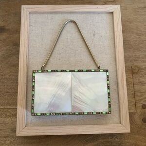Vintage 1950s Mother Of Pearl Vanity Clutch Makeup Case Wristlet